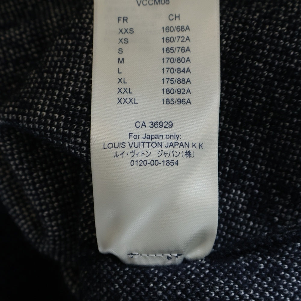 LOUIS VUITTON(ルイヴィトン) 21SS ディストレストモノグラムクルーネックニット セーター ブルー RM211M ZMB