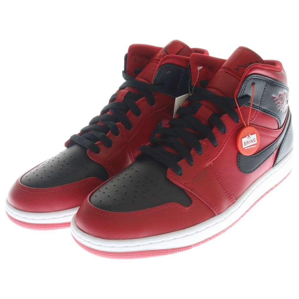 NIKE(ナイキ) AIR JORDAN 1 MID REVERSE BRED 554724-660 エアジョーダン1 リバース ブレッド ミッドカットスニーカー ブラック/レッド US10/28cm