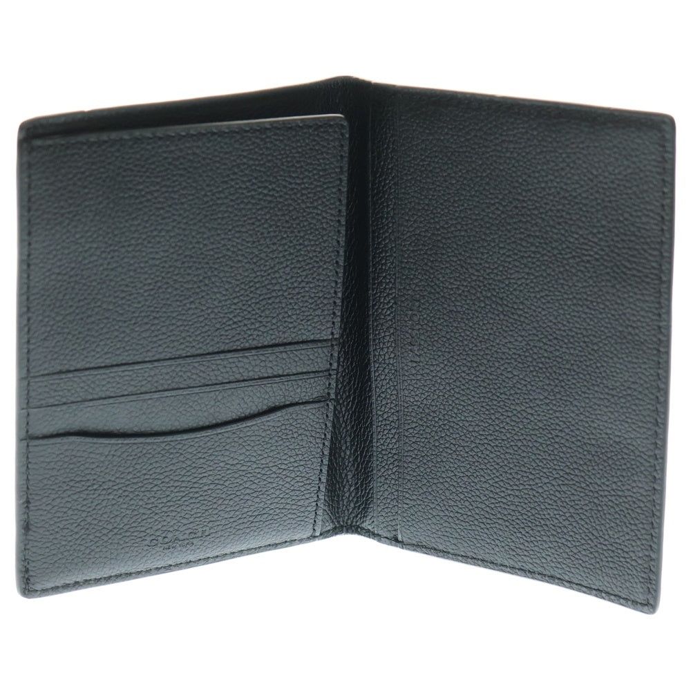 COACH(コーチ) エンボスロゴ レザー パスポートケース カードケース ブラック 93462