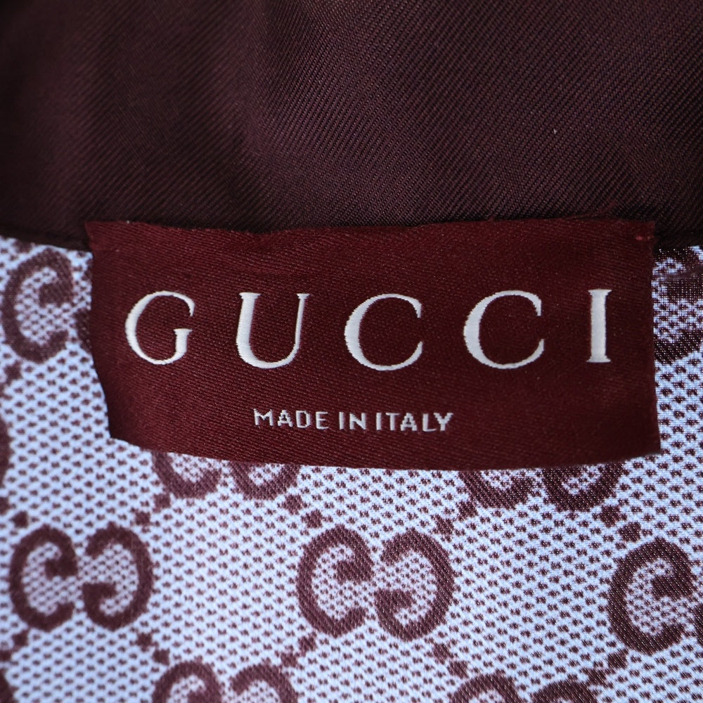 GUCCI(グッチ) Printed silk shirt レギュラーフィット シルク ツイル半袖シャツ パープル 794907 ZASG3