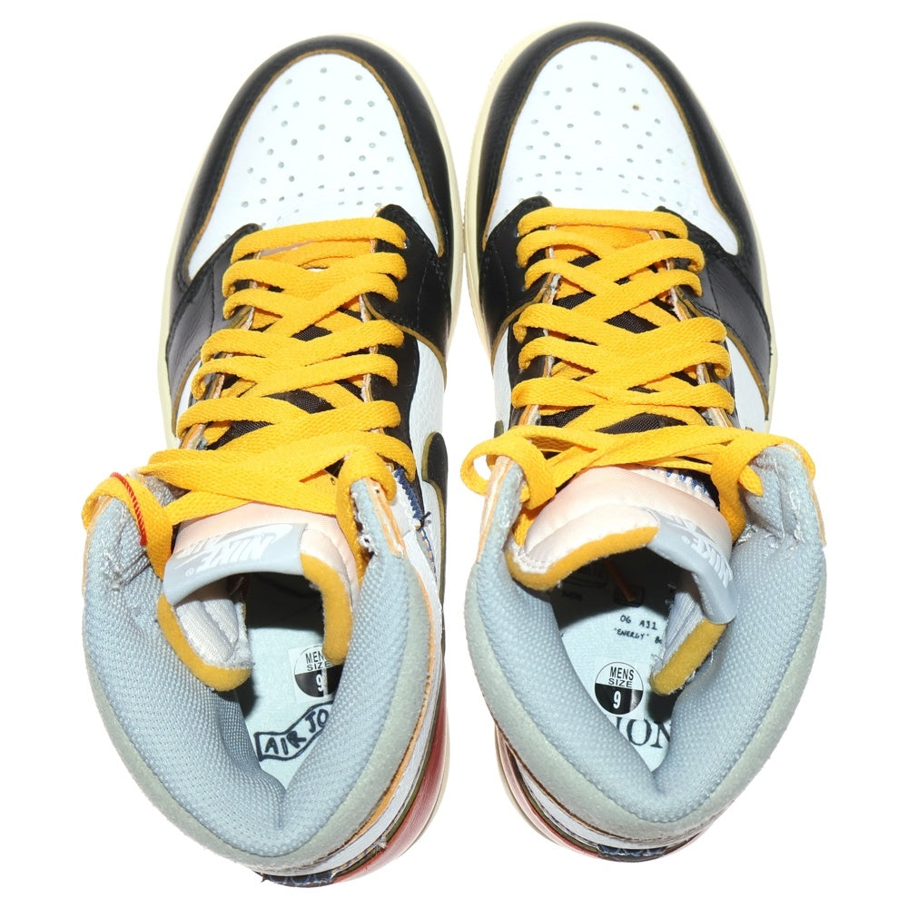 NIKE(ナイキ) ×UNION AIR JORDAN 1 RETRO HI NRG BV1300-106 ユニオン エアジョーダン1 ハイカットスニーカー ブラック/レッド/ホワイト US9/27cm
