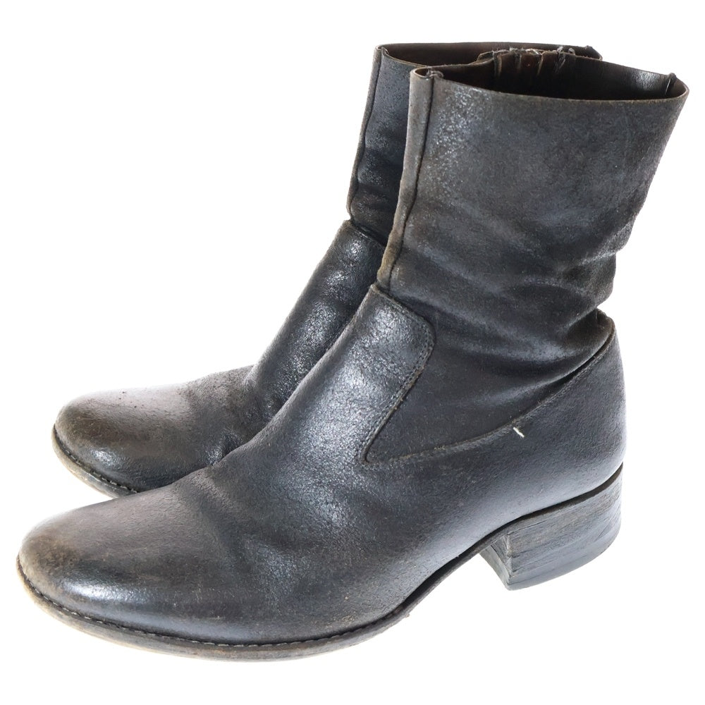 CARPE DIEM(カルペディエム) 9..shoes サイドジップ レザーブーツ ブラック XH01