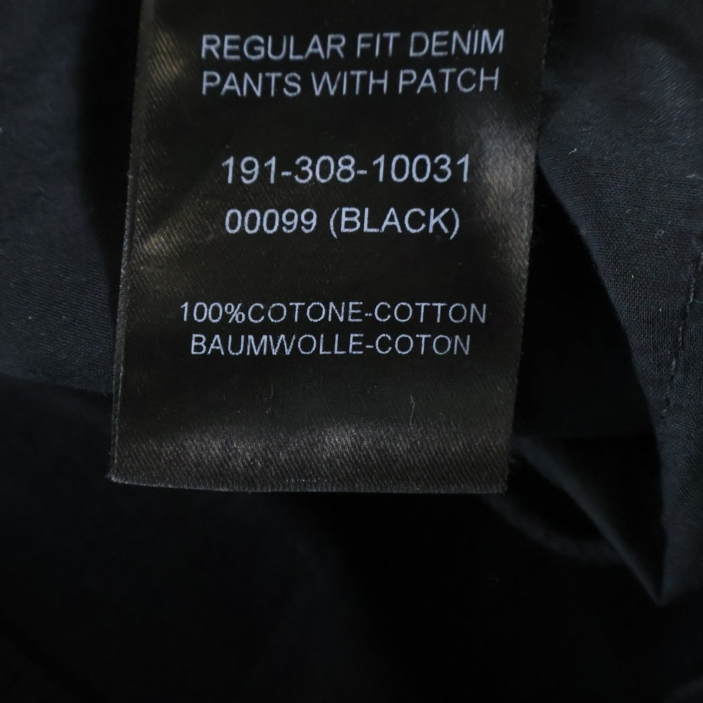 RAF SIMONS(ラフシモンズ) REGULAR FIT DENIM PANTS+PATCH レギュラーフィット デニムパンツ ブラック 191-308