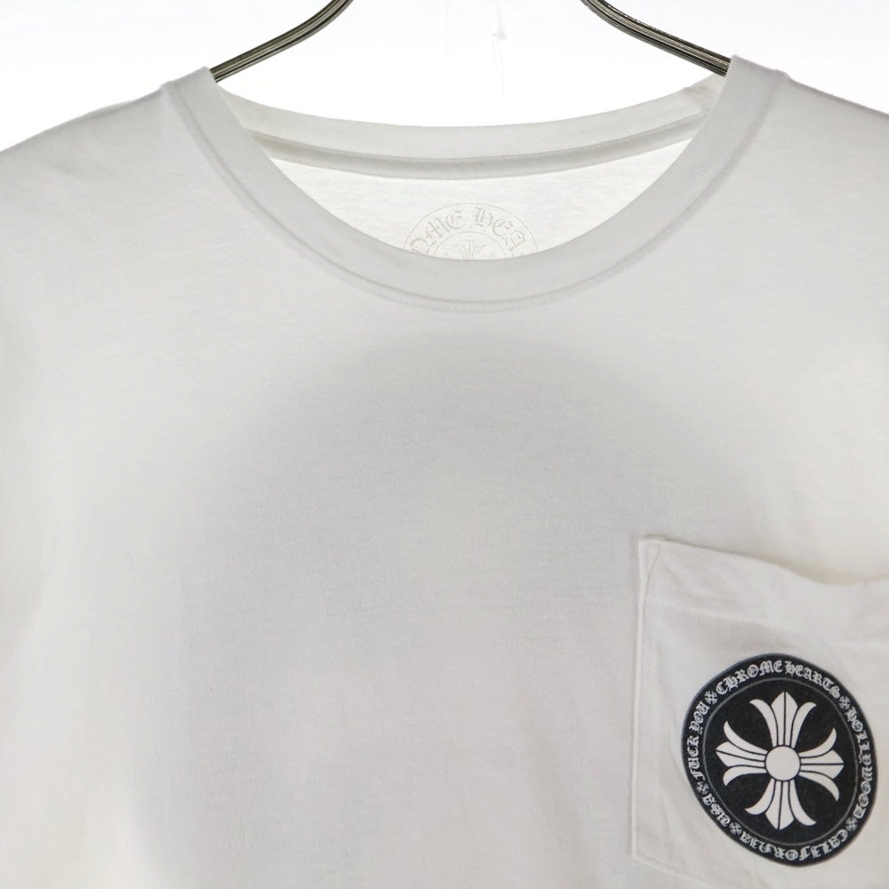 CHROME HEARTS(クロムハーツ) CH PLUS CHプラス 両面プリント クルーネック 長袖Tシャツ ホワイト/ブラック