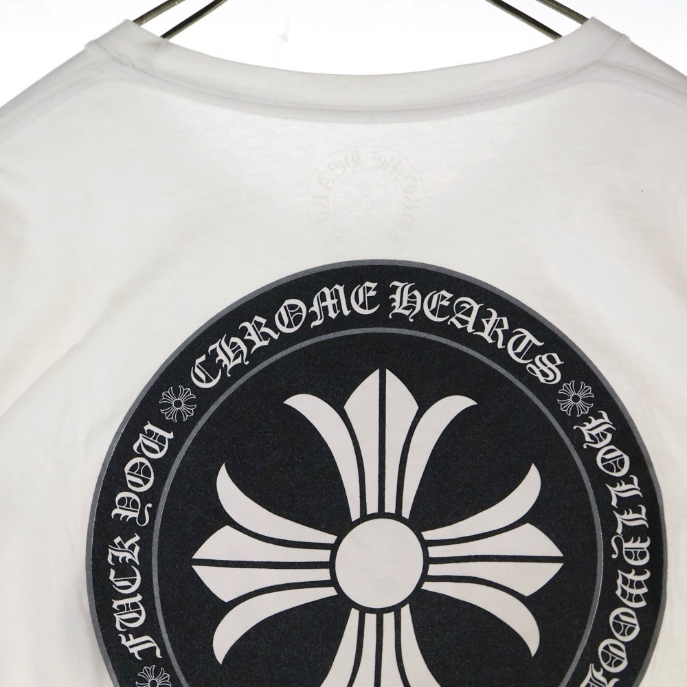 CHROME HEARTS(クロムハーツ) CH PLUS CHプラス 両面プリント クルーネック 長袖Tシャツ ホワイト/ブラック