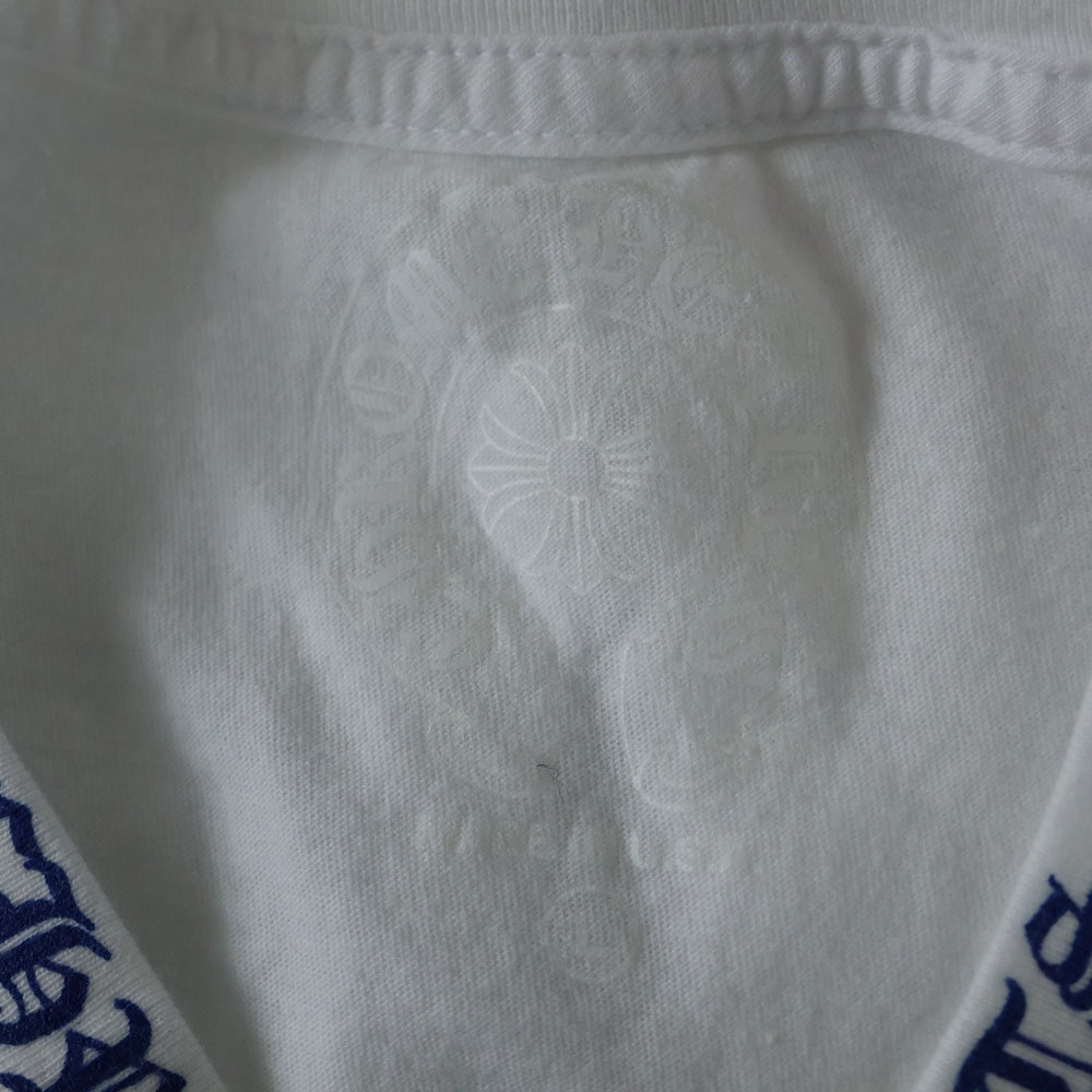 CHROME HEARTS(クロムハーツ) CH T-SHRT 1 ネックロゴプリント クルーネック半袖Tシャツ ホワイト/ネイビー