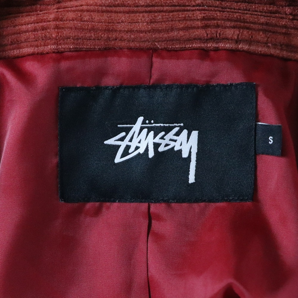 STUSSY(ステューシー) コーデュロイ コットン ロングコート レッド