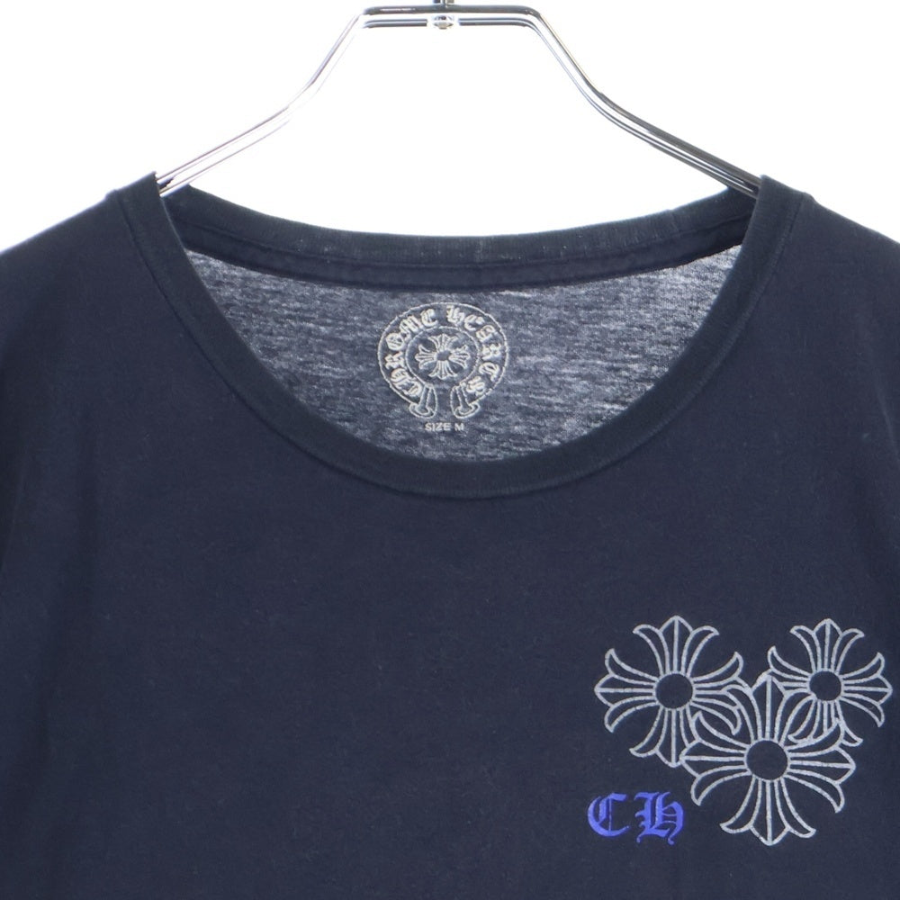 CHROME HEARTS(クロムハーツ) サークル CHプラス 両面プリント クルーネック 半袖Tシャツカットソー ブラック/ブルー