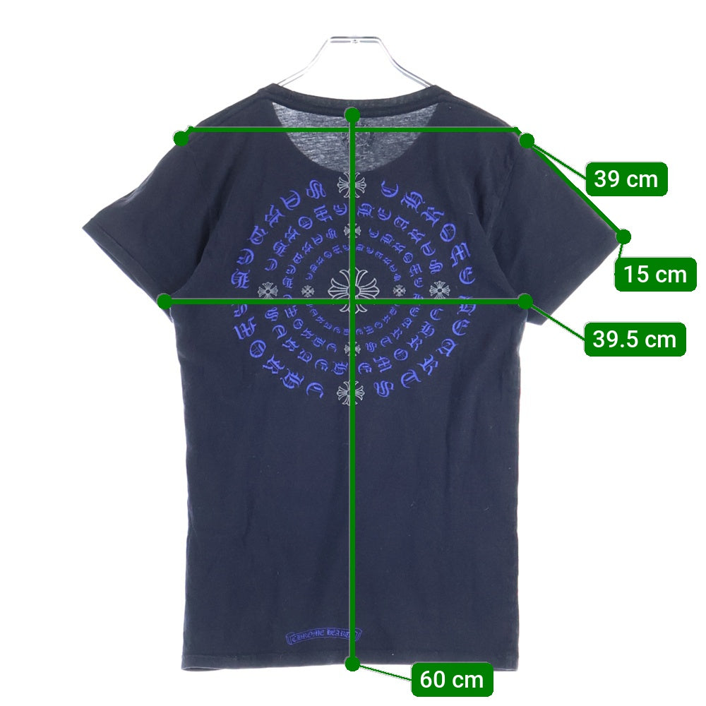 CHROME HEARTS(クロムハーツ) サークル CHプラス 両面プリント クルーネック 半袖Tシャツカットソー ブラック/ブルー
