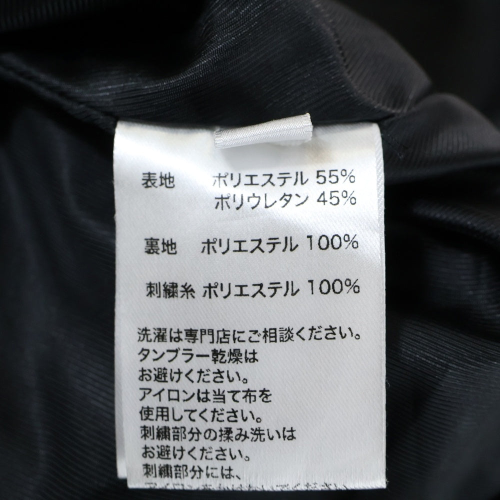 LAST NEST(ラスト ネスト) HALF ZIP LEATHER ロゴ刺繍 フェイクレザーハーフジップ ジャケット ブラック