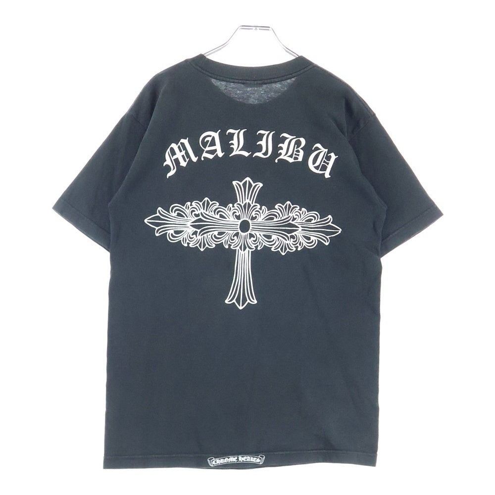 CHROME HEARTS(クロムハーツ) OLD MALIBU マリブ限定 ネックロゴ バックフローラル 半袖Tシャツ カットソー ブラック