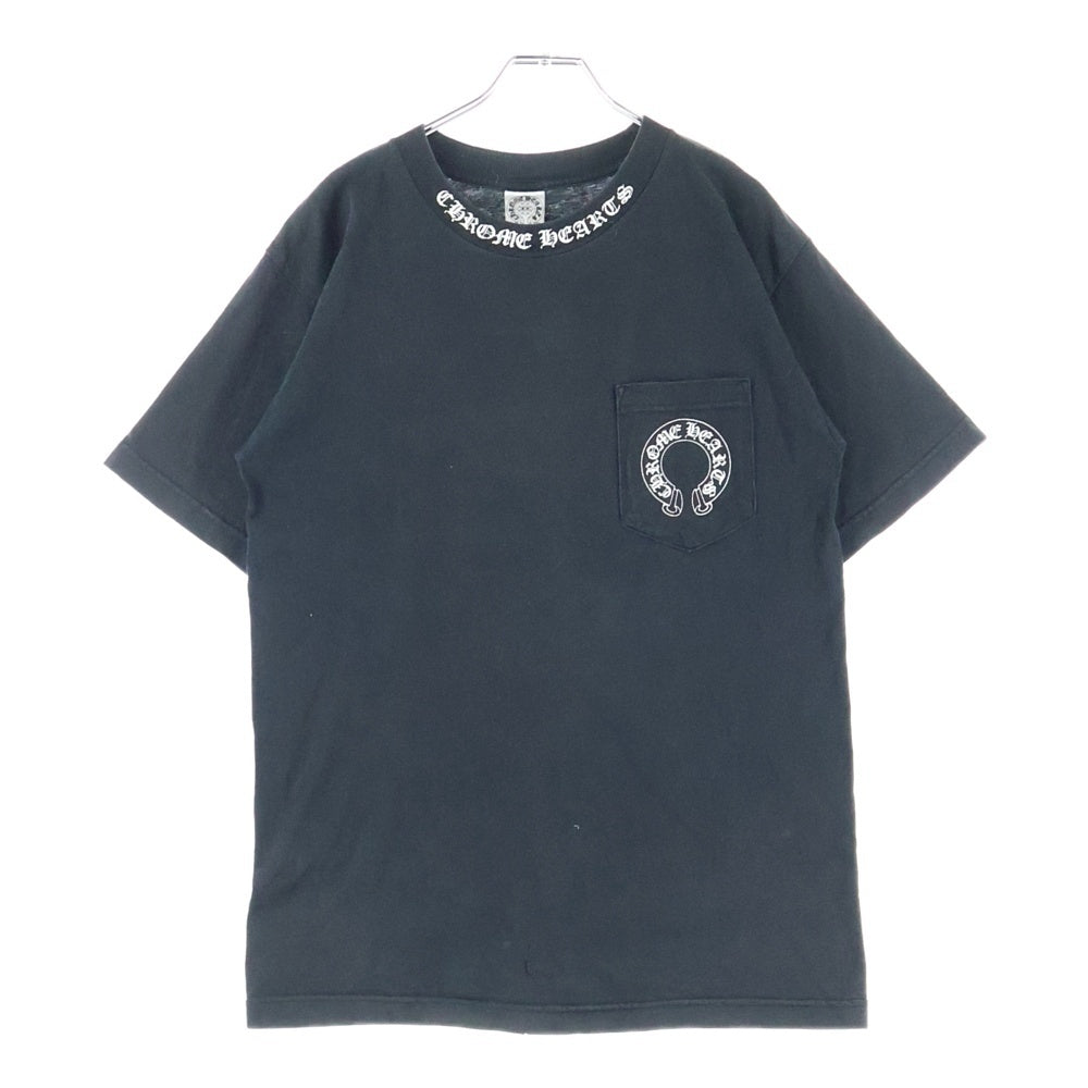 CHROME HEARTS(クロムハーツ) OLD MALIBU マリブ限定 ネックロゴ バックフローラル 半袖Tシャツ カットソー ブラック
