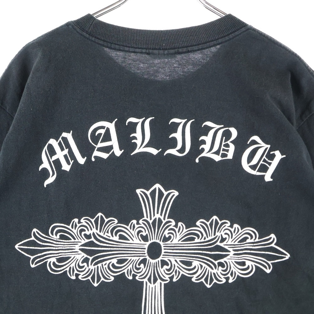 CHROME HEARTS(クロムハーツ) OLD MALIBU マリブ限定 ネックロゴ バックフローラル 半袖Tシャツ カットソー ブラック