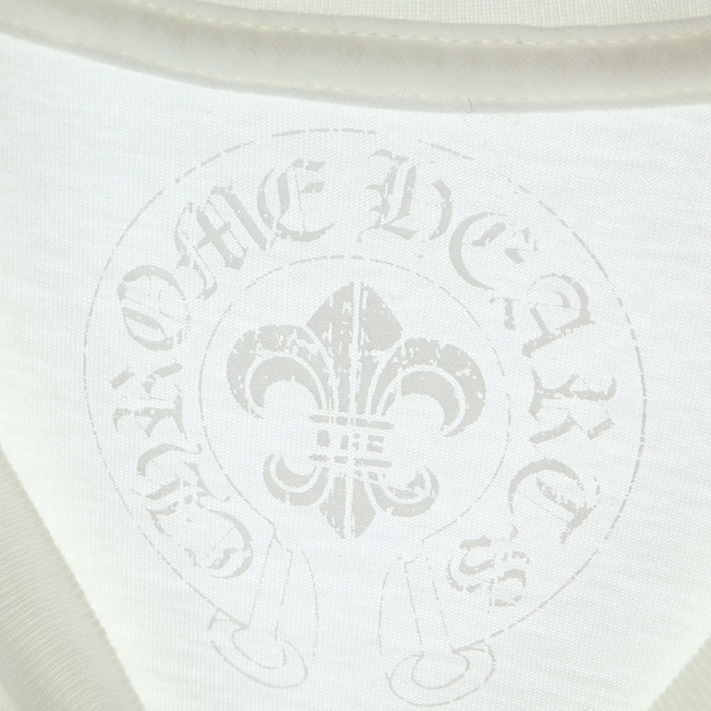 CHROME HEARTS(クロムハーツ) サイドCH レザーパッチ スクロールラベル 半袖Tシャツ カットソー ホワイト