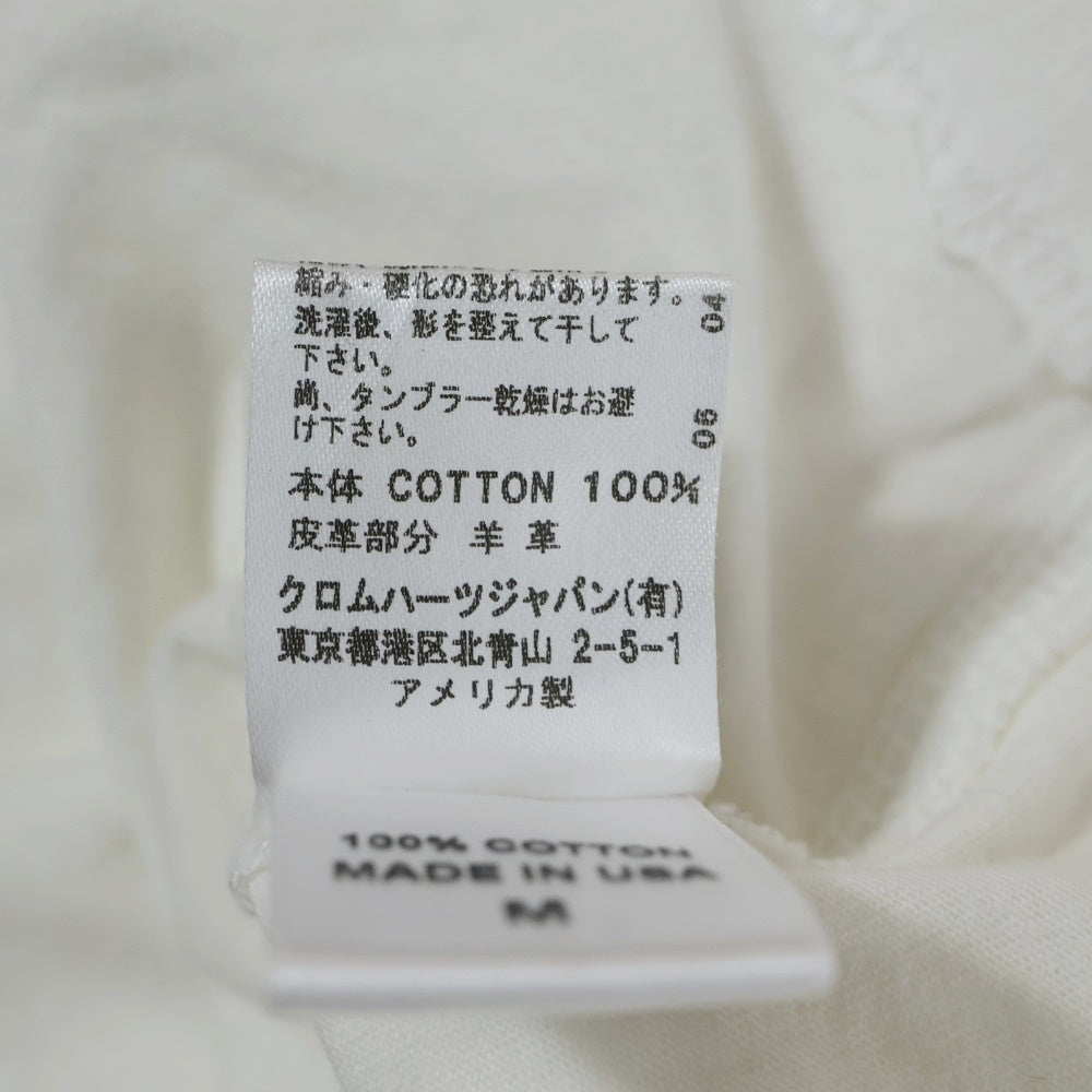 CHROME HEARTS(クロムハーツ) サイドCH レザーパッチ スクロールラベル 半袖Tシャツ カットソー ホワイト