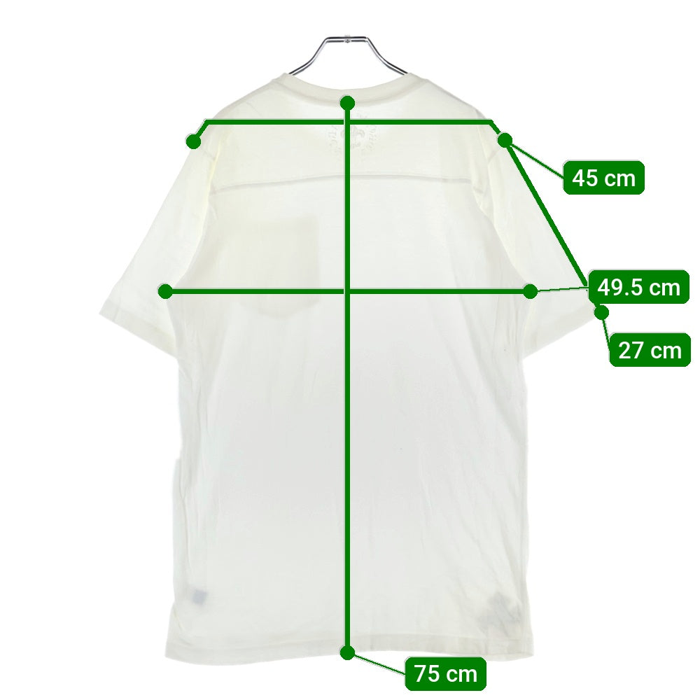 CHROME HEARTS(クロムハーツ) サイドCH レザーパッチ スクロールラベル 半袖Tシャツ カットソー ホワイト