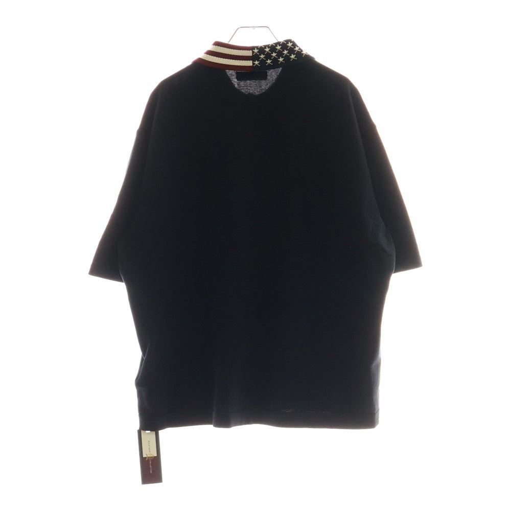 TOMMY HILFIGER(トミーヒルフィガー) HCM KNITTED FLAG COLLAR POLO ニット 半袖ポロシャツ カットソー ブラック