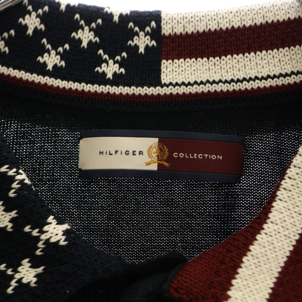 TOMMY HILFIGER(トミーヒルフィガー) HCM KNITTED FLAG COLLAR POLO ニット 半袖ポロシャツ カットソー ブラック