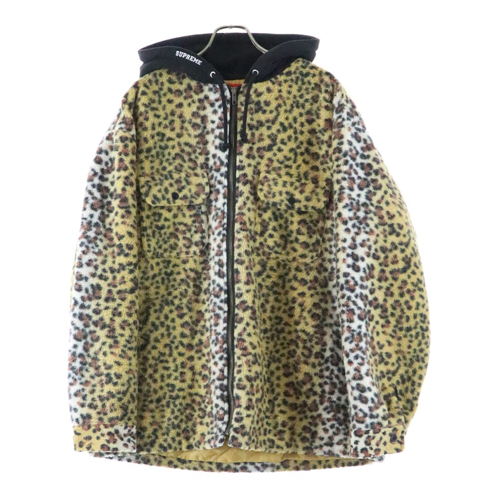 SUPREME(シュプリーム) 23AW Fleece Zip Up Hooded Shirt レオパード フリースジップアップ パーカー ブラウン
