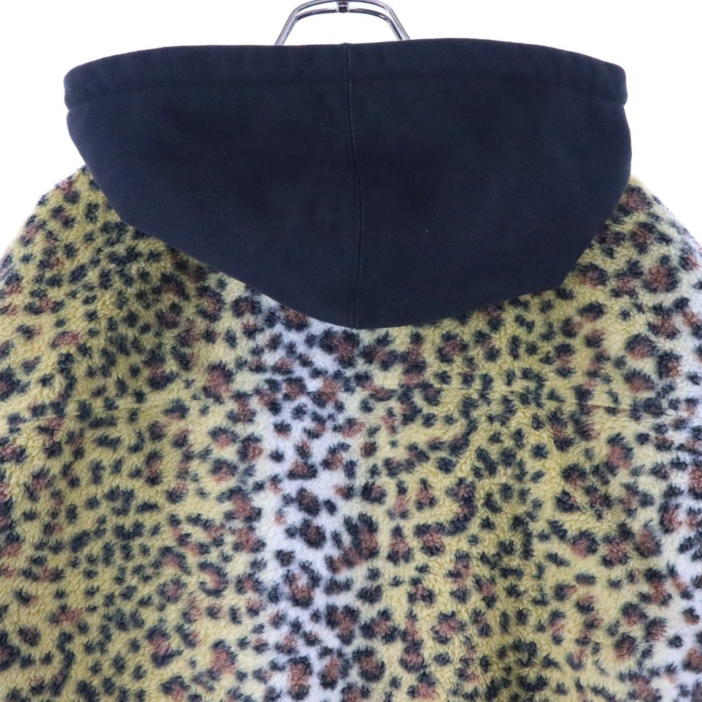 SUPREME(シュプリーム) 23AW Fleece Zip Up Hooded Shirt レオパード フリースジップアップ パーカー ブラウン