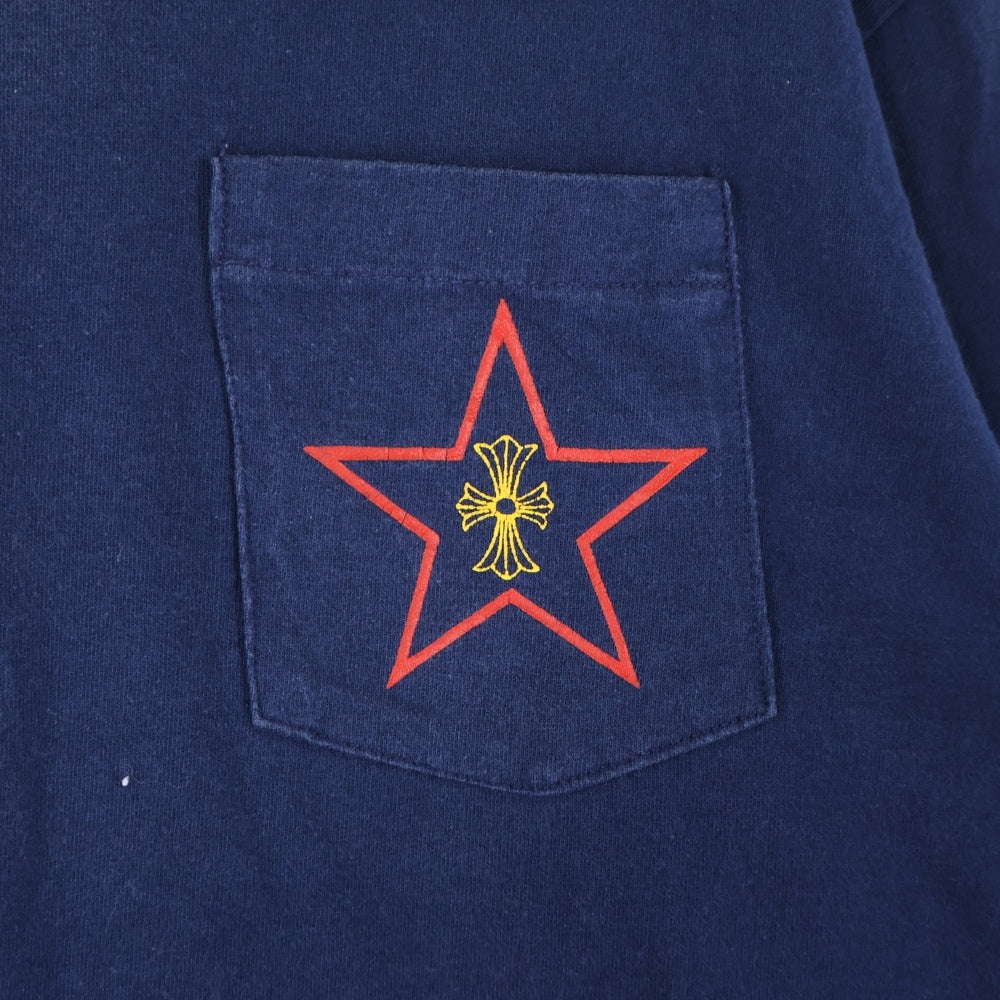 CHROME HEARTS(クロムハーツ) OLD STAR CH PLUS L/S TEE オールド スター フローラル インテレクチュアルギャラリー クルーネック ロングスリーブ 長袖Tシャツ カットソー ネイビー