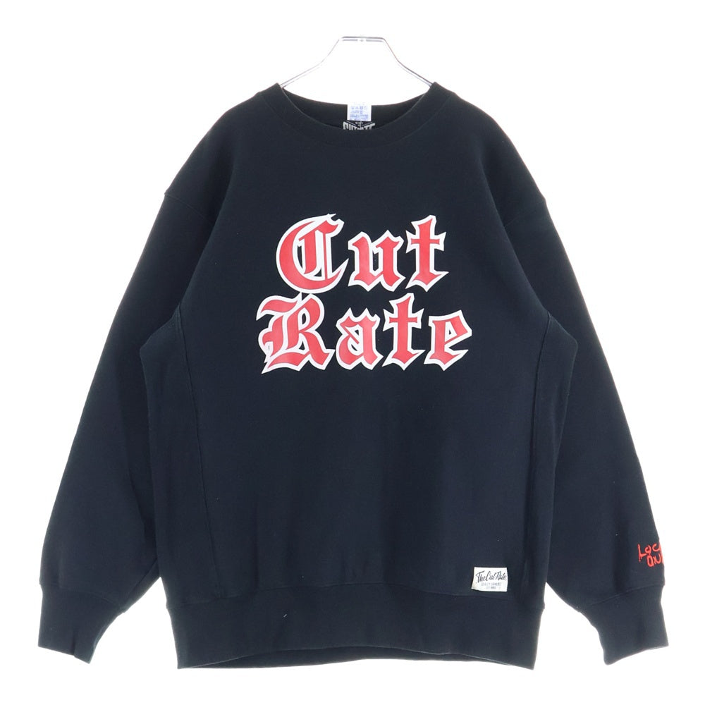 CUT RATE(カットレイト) 21SS OHIO LOGO CREW SWEAT クルーネック スウェット フロントロゴ ブラック CR-21SS019