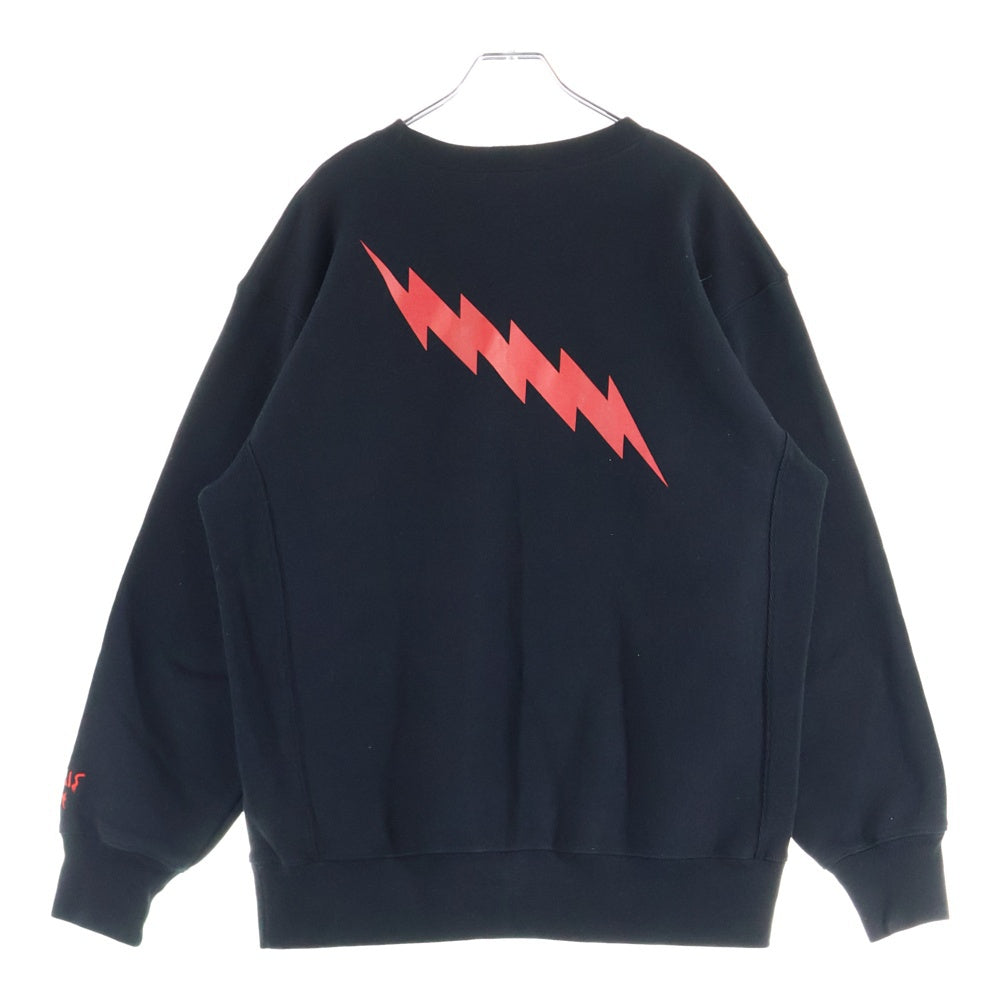 CUT RATE(カットレイト) 21SS OHIO LOGO CREW SWEAT クルーネック スウェット フロントロゴ ブラック CR-21SS019