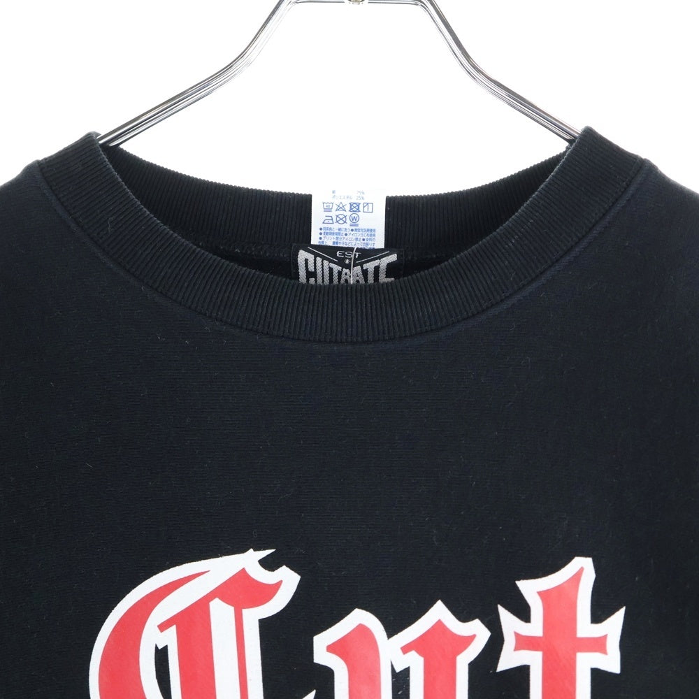 CUT RATE(カットレイト) 21SS OHIO LOGO CREW SWEAT クルーネック スウェット フロントロゴ ブラック CR-21SS019