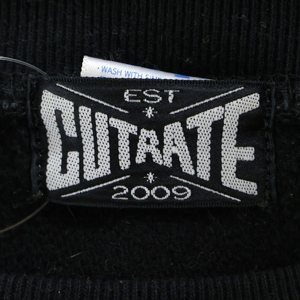 CUT RATE(カットレイト) 21SS OHIO LOGO CREW SWEAT クルーネック スウェット フロントロゴ ブラック CR-21SS019