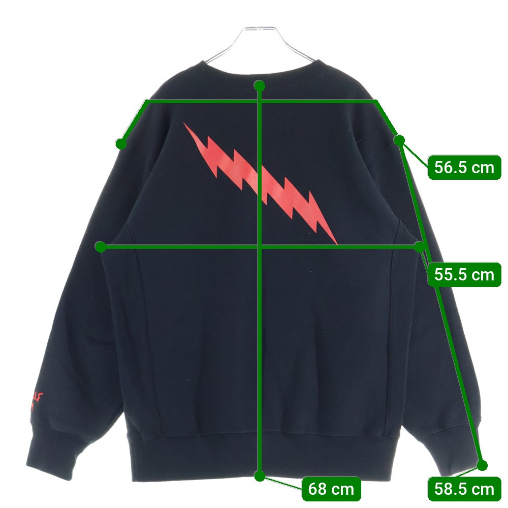 CUT RATE(カットレイト) 21SS OHIO LOGO CREW SWEAT クルーネック スウェット フロントロゴ ブラック CR-21SS019