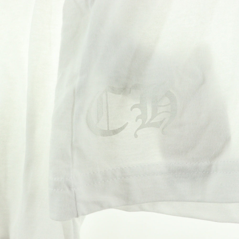 CHROME HEARTS(クロムハーツ) Neck Logo L/S Tee ネックロゴ プリント ロングスリーブ 長袖Tシャツ カットソー ホワイト/ブラック