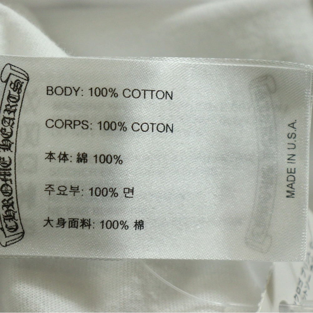 CHROME HEARTS(クロムハーツ) Neck Logo L/S Tee ネックロゴ プリント ロングスリーブ 長袖Tシャツ カットソー ホワイト/ブラック