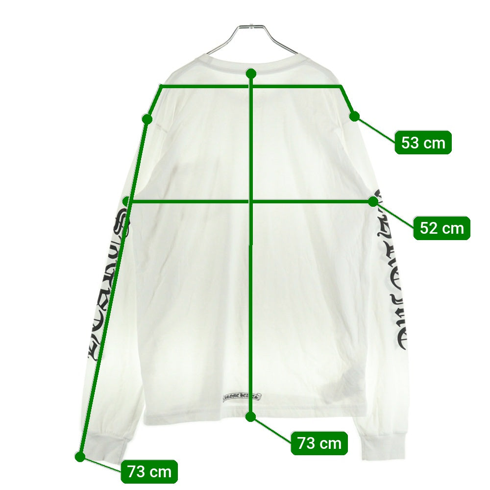 CHROME HEARTS(クロムハーツ) Neck Logo L/S Tee ネックロゴ プリント ロングスリーブ 長袖Tシャツ カットソー ホワイト/ブラック