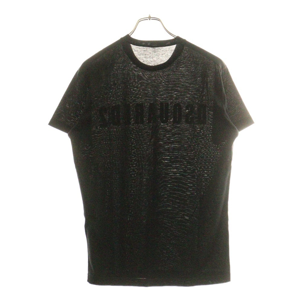 DSQUARED2(ディースクエアード) D2 ロゴプリント 半袖Tシャツ カットソー ブラック/ピンク S74GD0488 S22427
