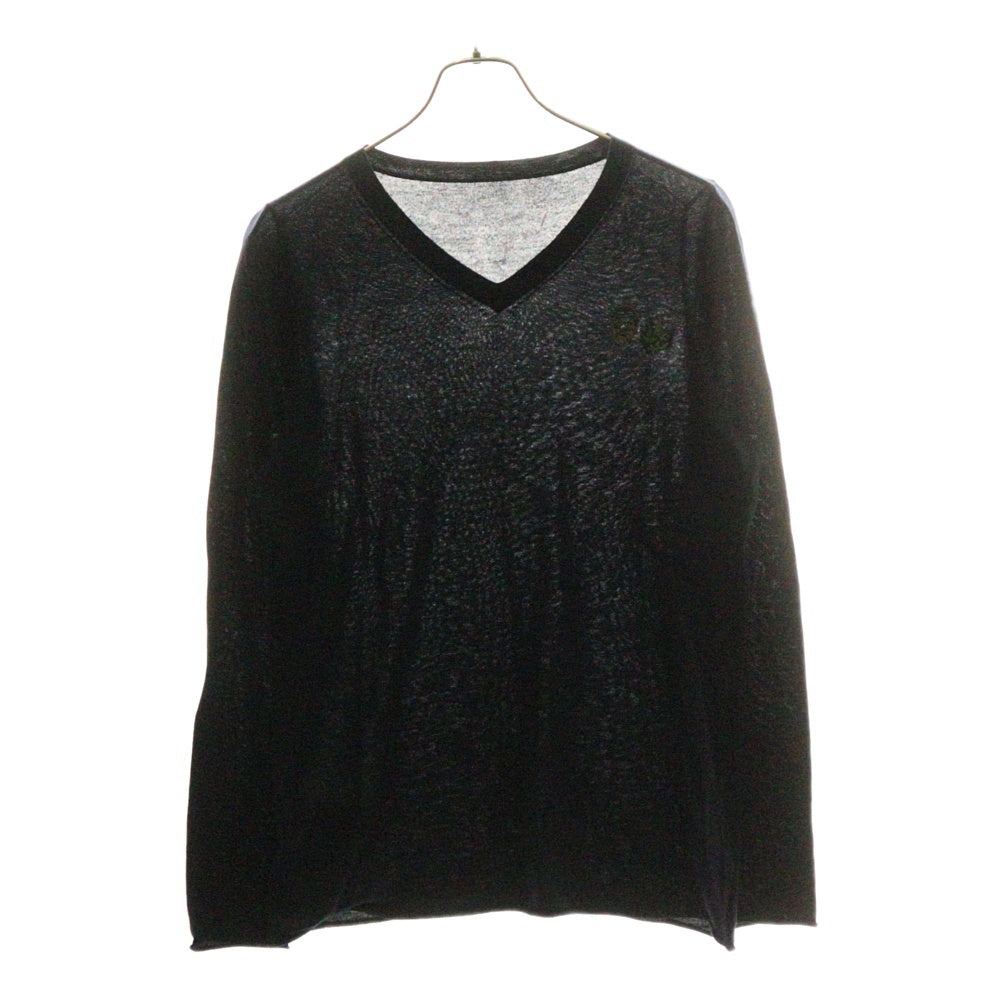 lucien pellat-finet(ルシアンペラフィネ) Skull Camouflage Knit Sweater スカル刺繍 ライトセーター ニット ネイビー