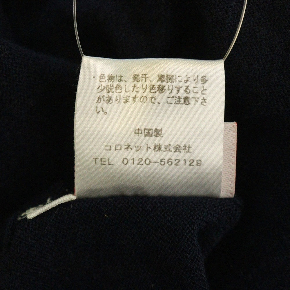 lucien pellat-finet(ルシアンペラフィネ) Skull Camouflage Knit Sweater スカル刺繍 ライトセーター ニット ネイビー