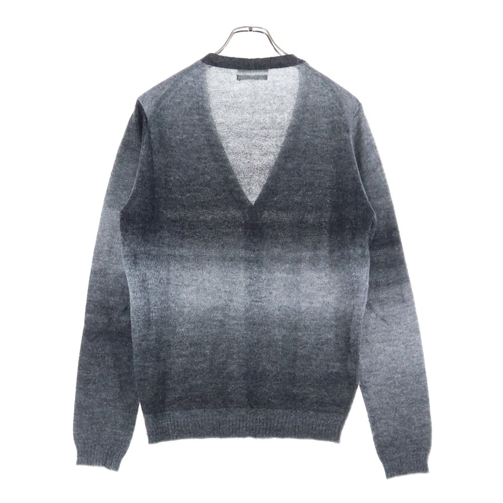 FRED PERRY(フレッドペリー) ブランド刺繍ロゴ アクリル カーディガン グレー