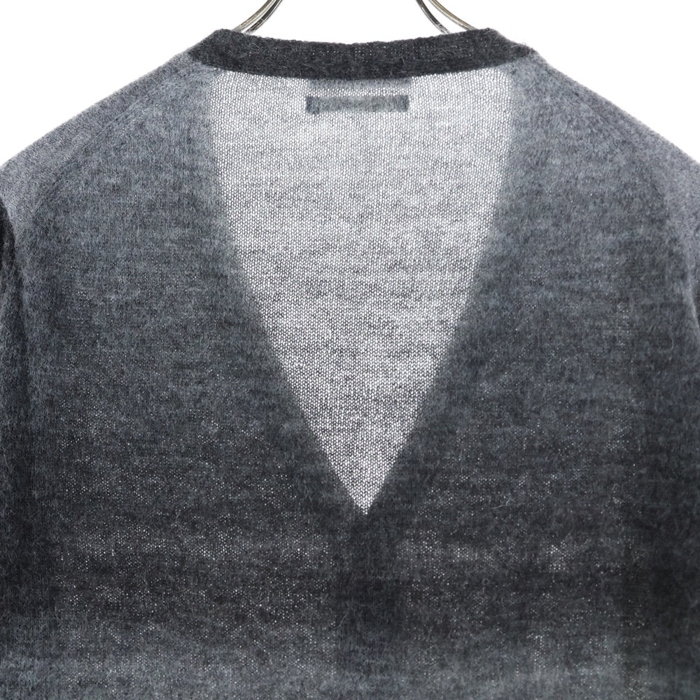 FRED PERRY(フレッドペリー) ブランド刺繍ロゴ アクリル カーディガン グレー