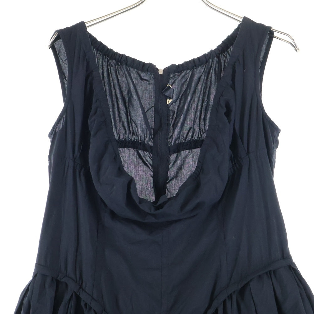 COMME des GARCONS COMME des GARCONS(コムデギャルソンコムデギャルソン) 18SS ギャザー ノースリーブ ロングワンピース ブラック レディース RA-A002