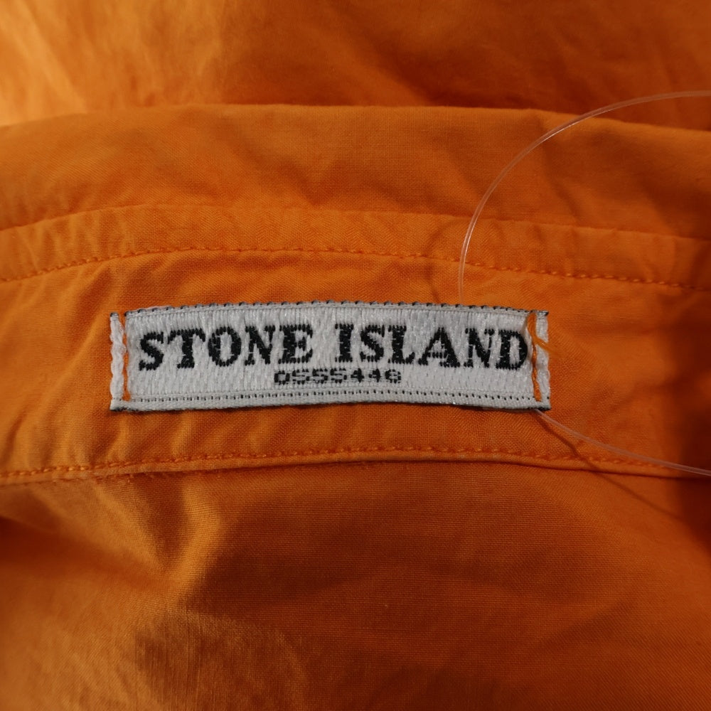 STONE ISLAND(ストーンアイランド) 04SS ロゴ刺繍 2ポケット ジップアップ 長袖シャツジャケット オレンジ 40151801