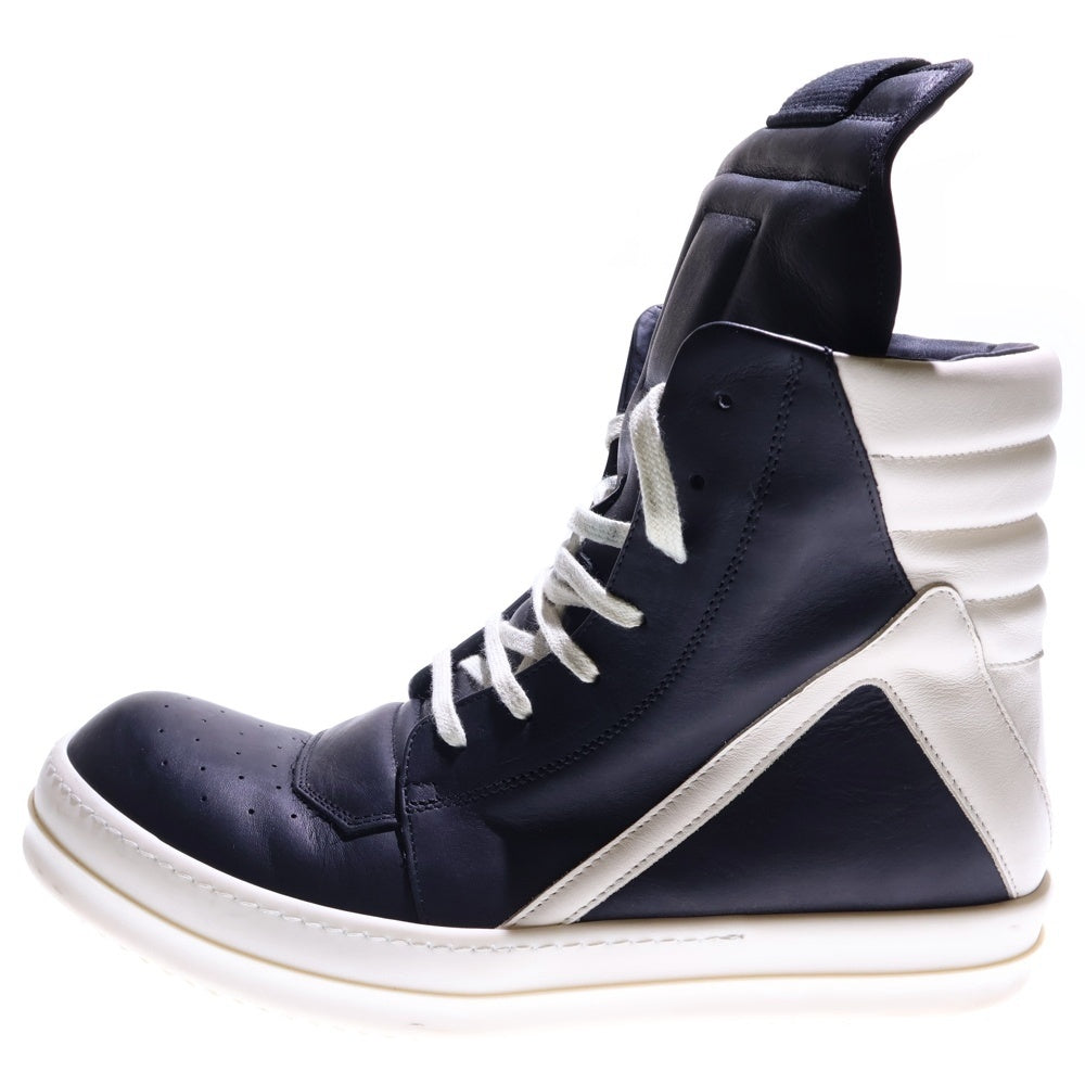 Rick Owens(リックオウエンス) GEOBASKET ジオバスケット レースアップ ハイカットスニーカー ブラック/ホワイト RU01D3894-LOOLCO