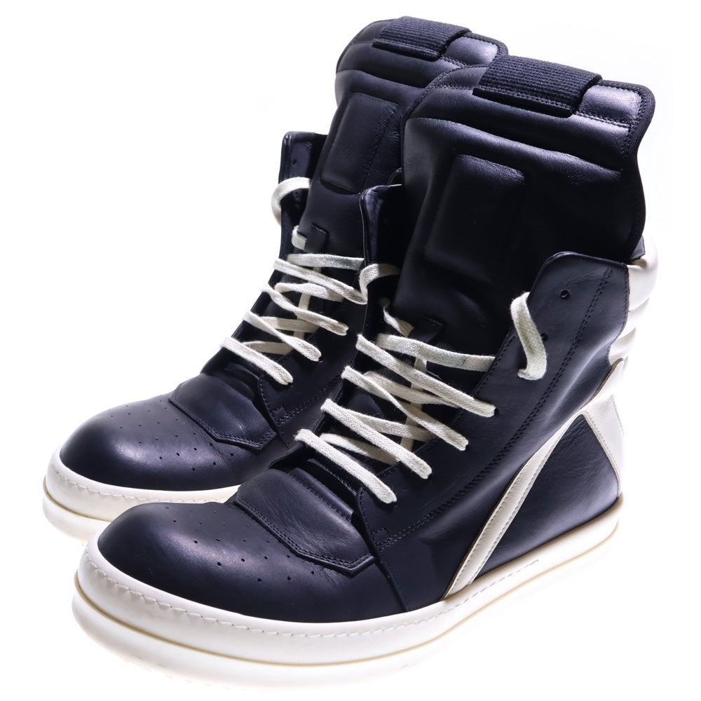 Rick Owens(リックオウエンス) GEOBASKET ジオバスケット レースアップ ハイカットスニーカー ブラック/ホワイト RU01D3894-LOOLCO