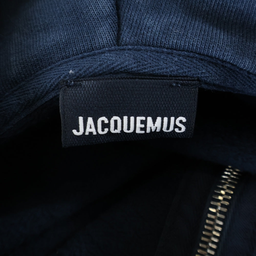 JACQUEMUS(ジャックムス) 24SS Le Sweater Camargue 刺繍ロゴ ジップアップパーカー フーディー ネイビー 245JS129-2087-390