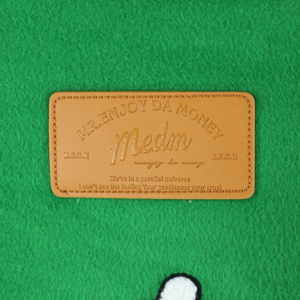 MR.ENJOY DA MONEY(ミスター エンジョイ ダ マネー) ミスターエンジョイダマネー 3TH ANNIVERSARY STADIUM JACKET MEDM00213 3周年記念 スタジアムジャケット スタジャン グリーン/ホワイト