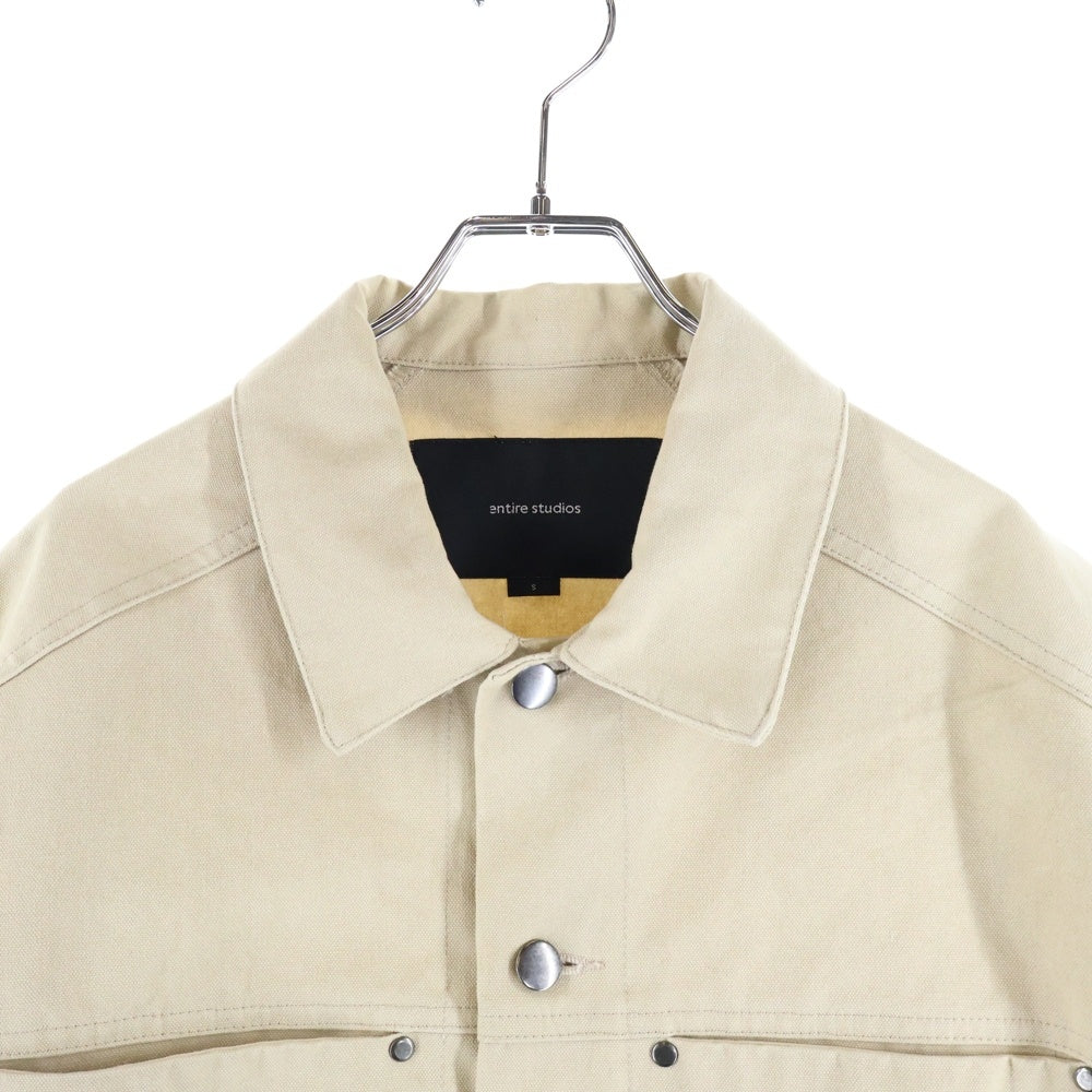 entire studios(エンタイア スタジオ) Workerwear Jacket ES2312C クロップド キャンバスジャケット ベージュ