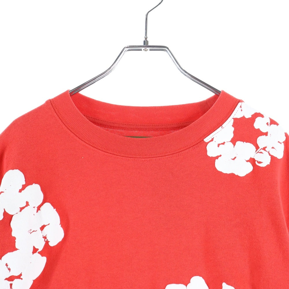 DENIM TEARS(デニムティアーズ) CREW NECK SWEAT SHIRTS クルーネック スウェットシャツ 総柄 レッド