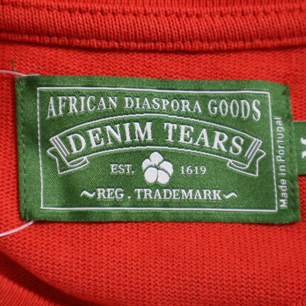 DENIM TEARS(デニムティアーズ) CREW NECK SWEAT SHIRTS クルーネック スウェットシャツ 総柄 レッド