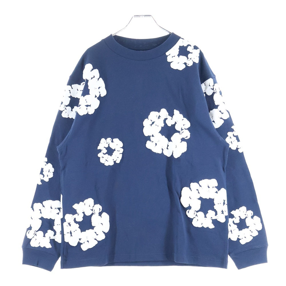 DENIM TEARS(デニムティアーズ) CREW NECK SWEAT SHIRTS クルーネック スウェットシャツ 総柄 ネイビー