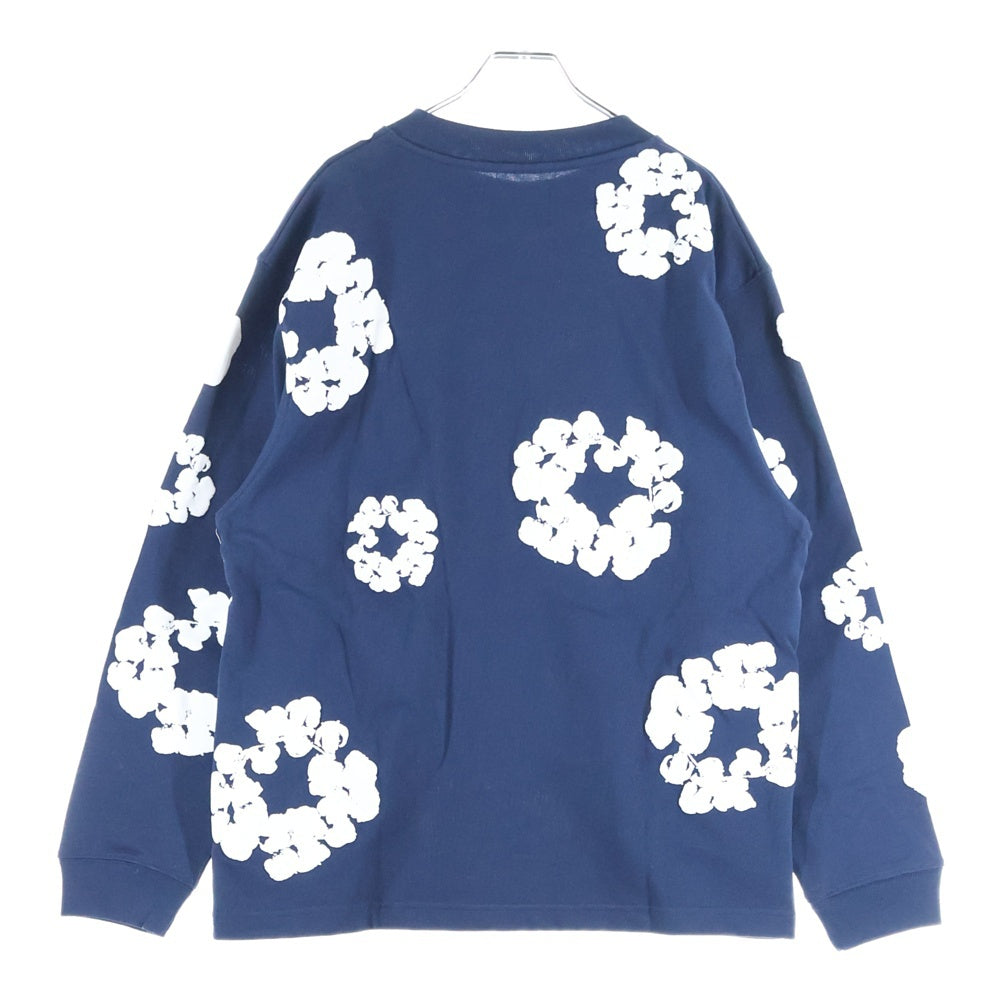 DENIM TEARS(デニムティアーズ) CREW NECK SWEAT SHIRTS クルーネック スウェットシャツ 総柄 ネイビー