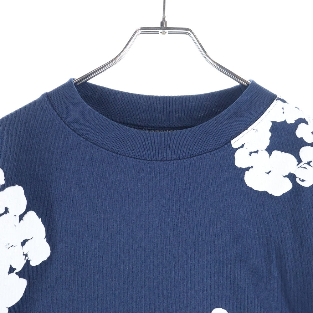 DENIM TEARS(デニムティアーズ) CREW NECK SWEAT SHIRTS クルーネック スウェットシャツ 総柄 ネイビー